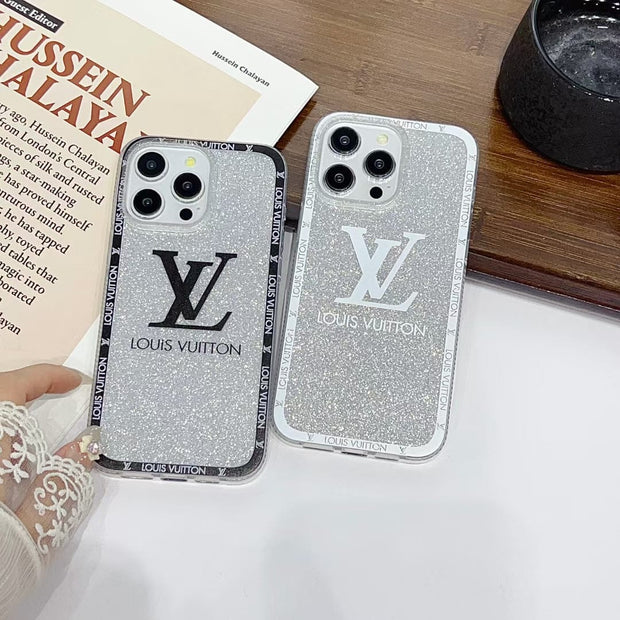 Looopix Louis Vuitton Glitter Logo iPhone Cases