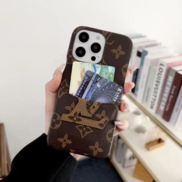 Looopix Louis Vuitton iPhone 15 Card Holder Case | Embrace Practical Elegance
