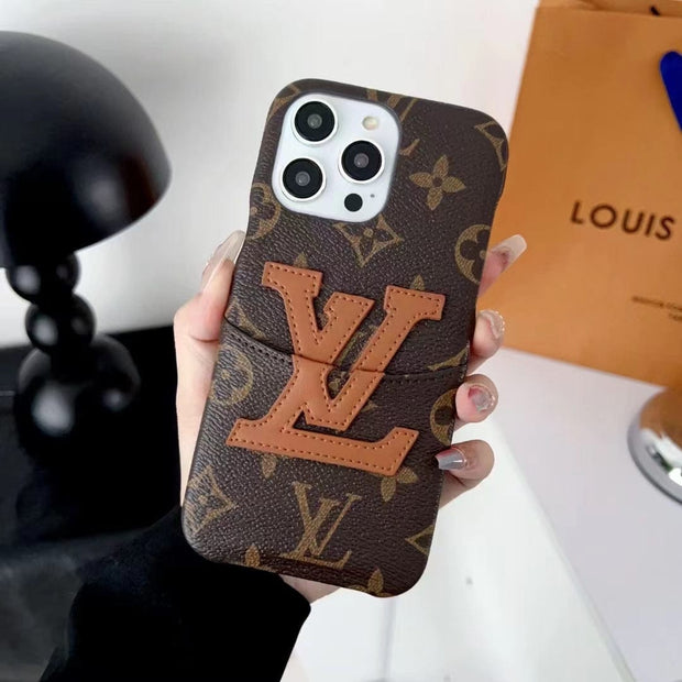 Looopix Louis Vuitton iPhone 15 Card Holder Case | Embrace Practical Elegance