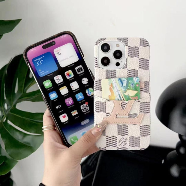 Looopix Louis Vuitton iPhone 15 Card Holder Case | Embrace Practical Elegance