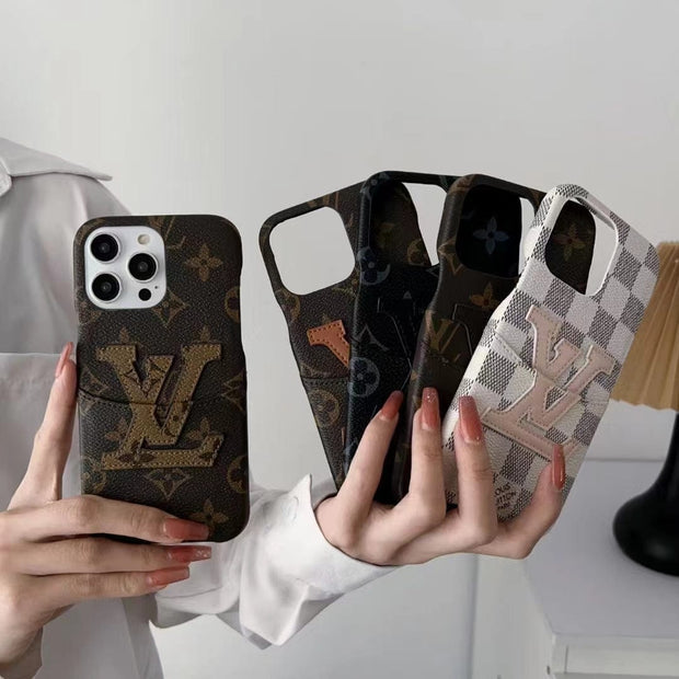 Looopix Louis Vuitton iPhone 15 Card Holder Case | Embrace Practical Elegance