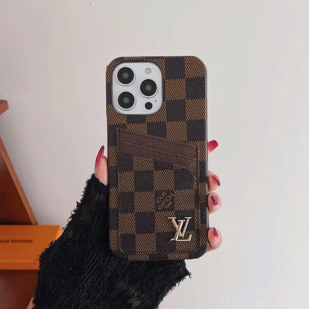 Looopix Louis Vuitton iPhone 15 Cover Case With Credit Card Slot