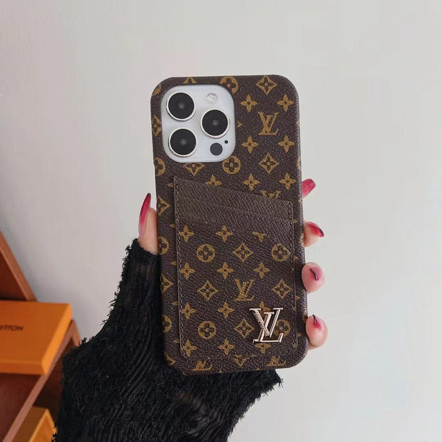 Looopix Louis Vuitton iPhone 15 Cover Case With Credit Card Slot
