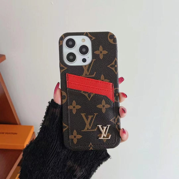 Looopix Louis Vuitton iPhone 15 Cover Case With Credit Card Slot