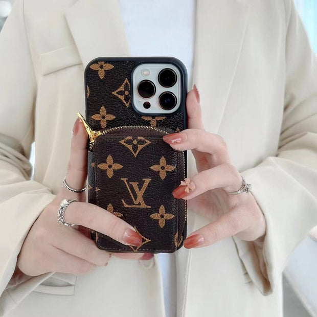 Looopix Louis Vuitton iPhone 15 Wallet Case | iPhone 15 Back Pocket Case
