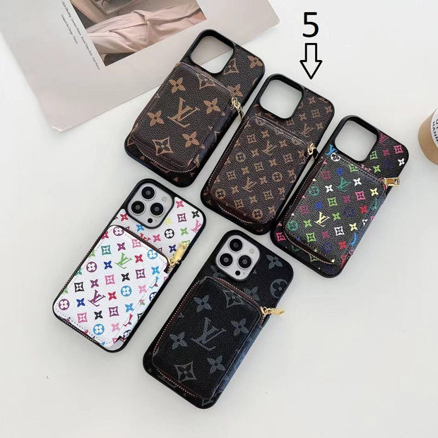 Looopix Louis Vuitton iPhone 15 Wallet Case | iPhone 15 Back Pocket Case