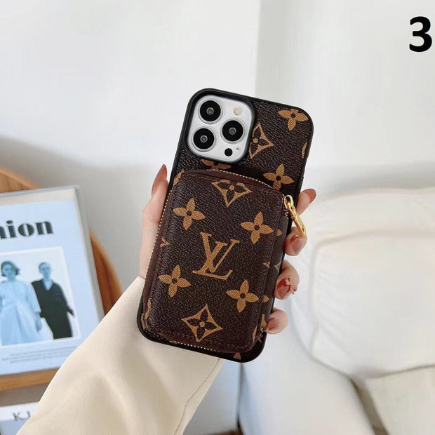 Looopix Louis Vuitton iPhone 15 Wallet Case | iPhone 15 Back Pocket Case