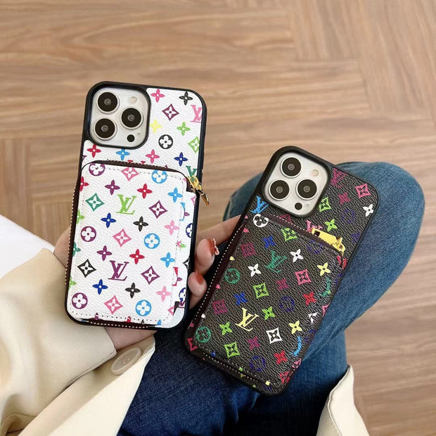 Looopix Louis Vuitton iPhone 15 Wallet Case | iPhone 15 Back Pocket Case