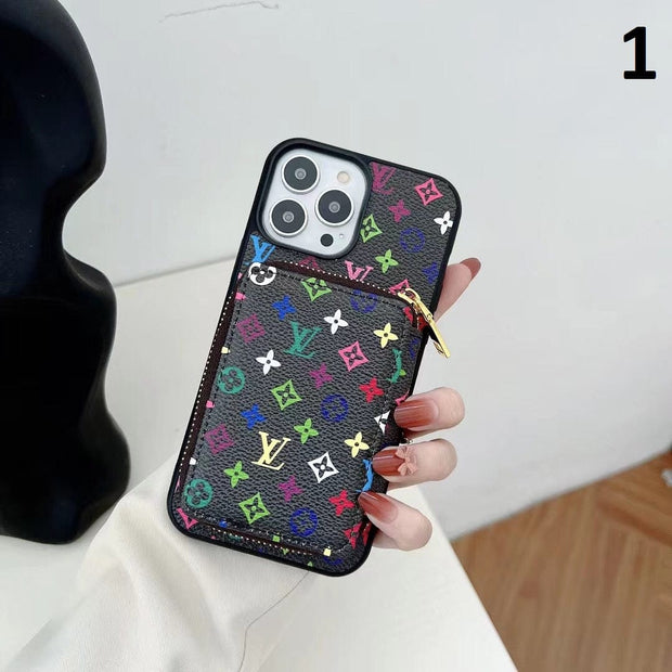 Looopix Louis Vuitton iPhone 15 Wallet Case | iPhone 15 Back Pocket Case