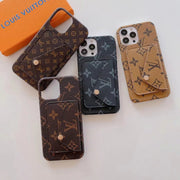 Looopix Louis Vuitton Leather Back Pocket Phone Case for iPhone 14