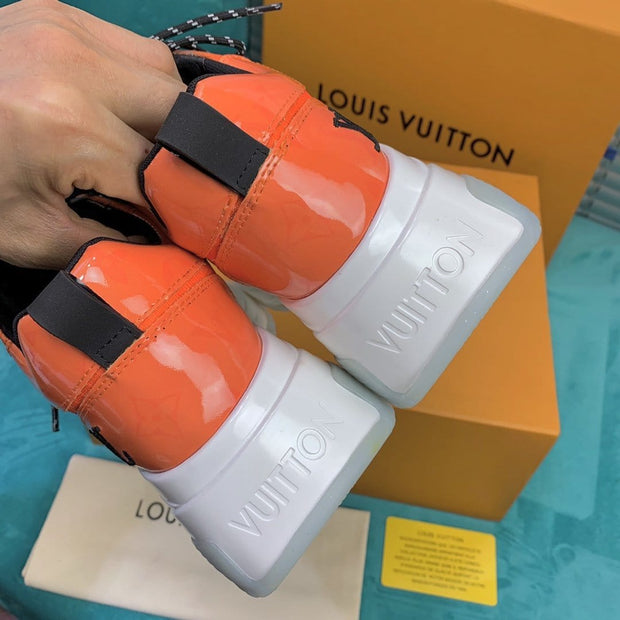 Looopix Louis Vuitton Lightweight White and Orange Sneakers