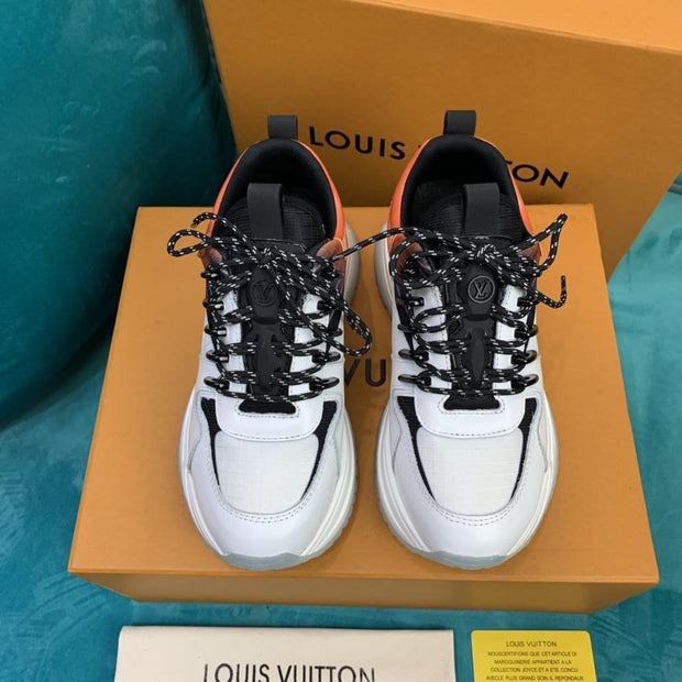 Looopix Louis Vuitton Lightweight White and Orange Sneakers