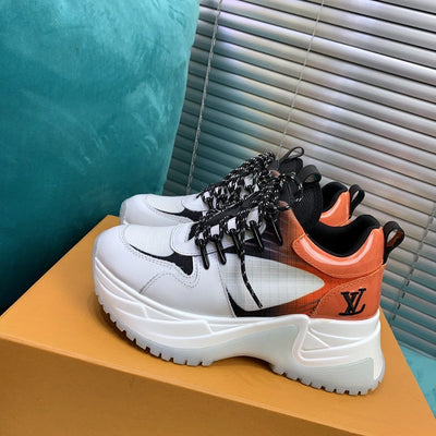 Looopix Louis Vuitton Lightweight White and Orange Sneakers