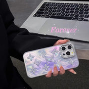 Looopix Louis Vuitton Marble Effect iPhone Cases with Rhinestone Monogram