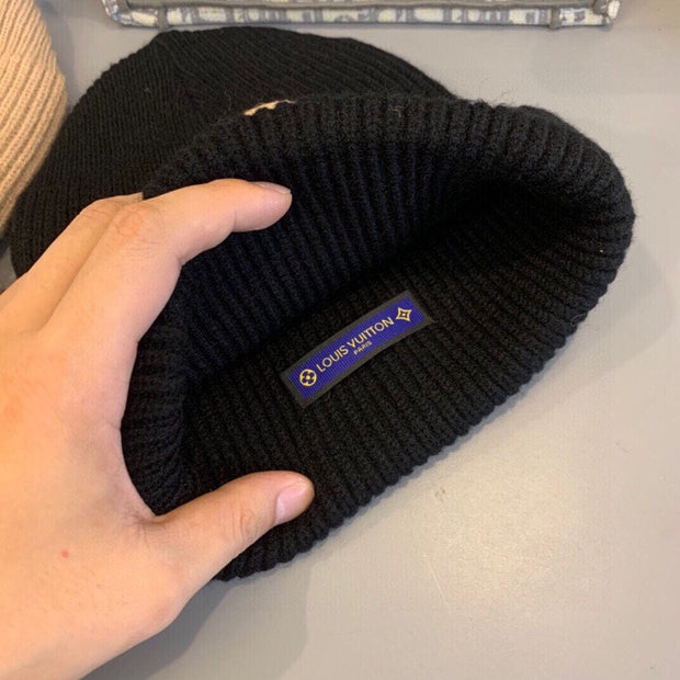 Looopix Louis Vuitton Monogram Beanie in Black