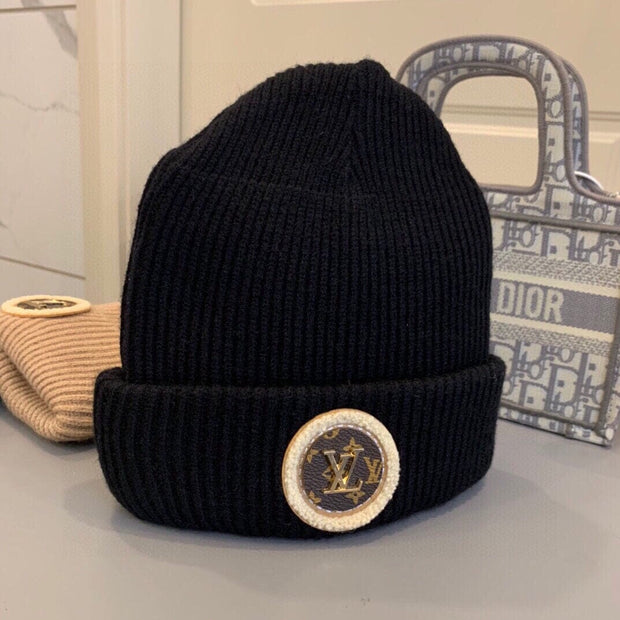 Looopix Louis Vuitton Monogram Beanie in Black