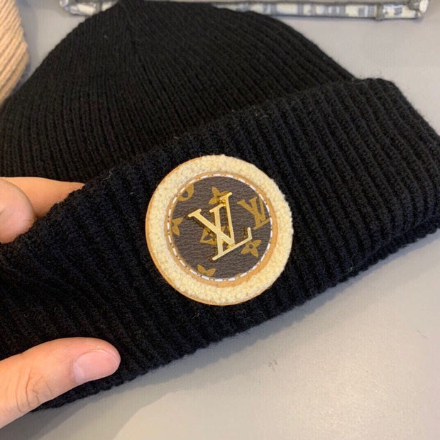 Looopix Louis Vuitton Monogram Beanie in Black