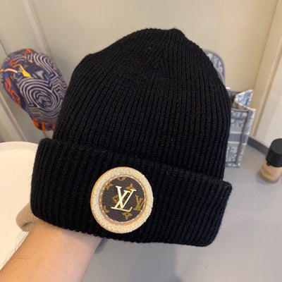 Looopix Louis Vuitton Monogram Beanie in Black