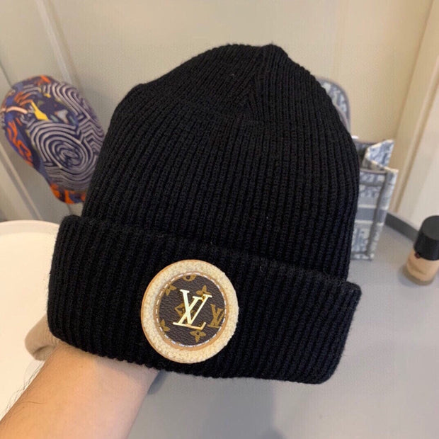 Looopix Louis Vuitton Monogram Beanie in Black