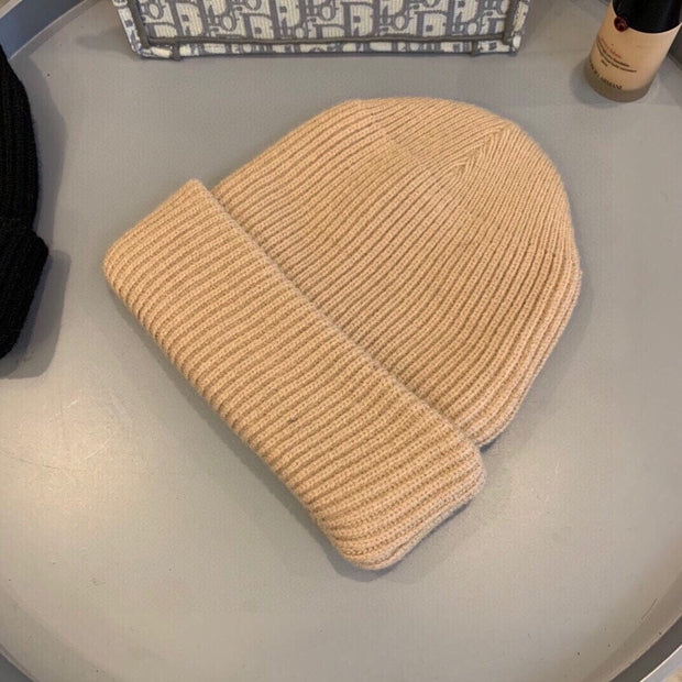 Looopix Louis Vuitton Monogram Beige Wool Beanie
