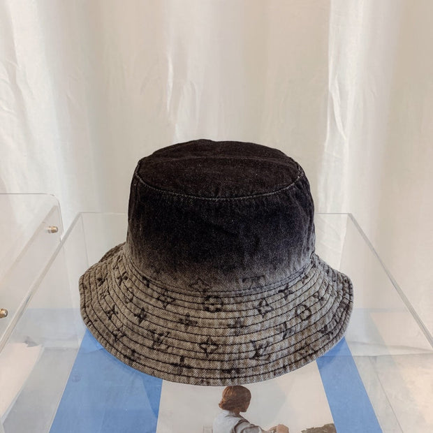 Looopix Louis Vuitton Monogram Black Denim Bucket Hat