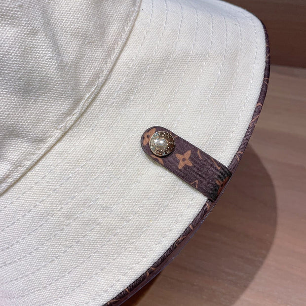 Looopix Louis Vuitton Monogram Bucket Hat with Floral Appliqué