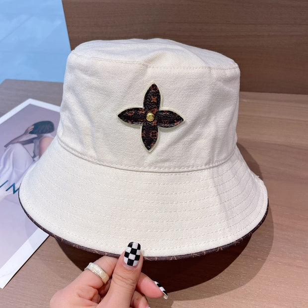 Looopix Louis Vuitton Monogram Bucket Hat with Floral Appliqué
