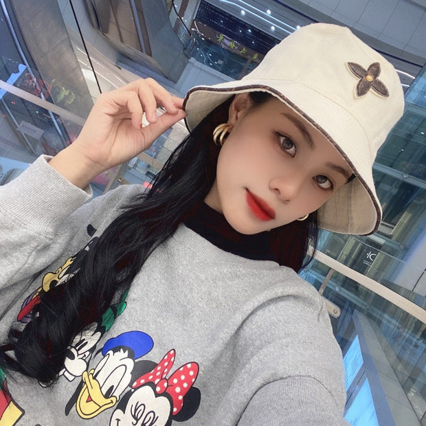Looopix Louis Vuitton Monogram Bucket Hat with Floral Appliqué