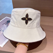Looopix Louis Vuitton Monogram Bucket Hat with Floral Appliqué