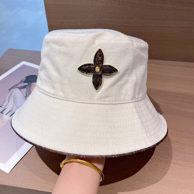 Looopix Louis Vuitton Monogram Bucket Hat with Floral Appliqué