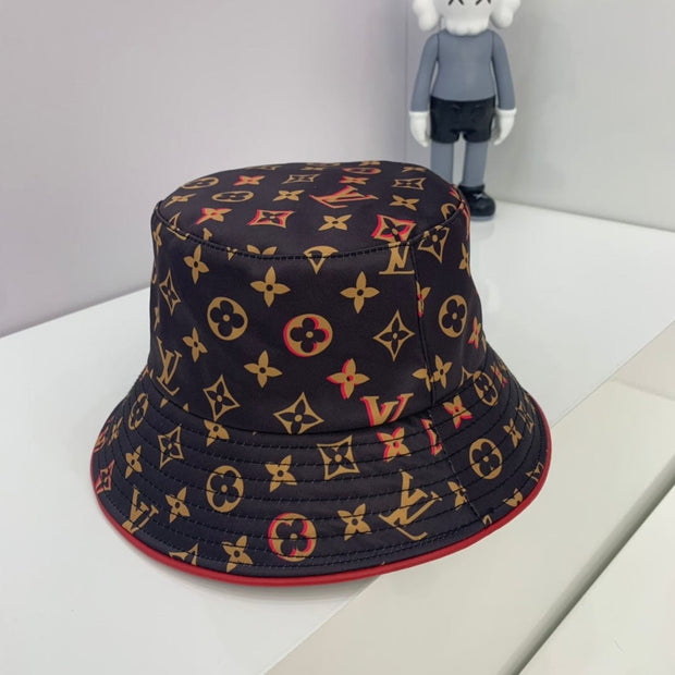 Looopix Louis Vuitton Monogram Bucket Hat with Red Accents - Limited Edition