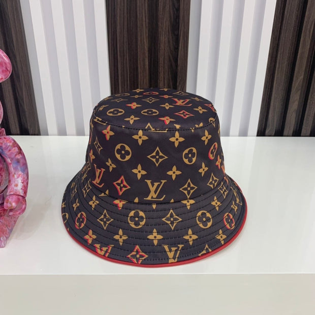 Looopix Louis Vuitton Monogram Bucket Hat with Red Accents - Limited Edition