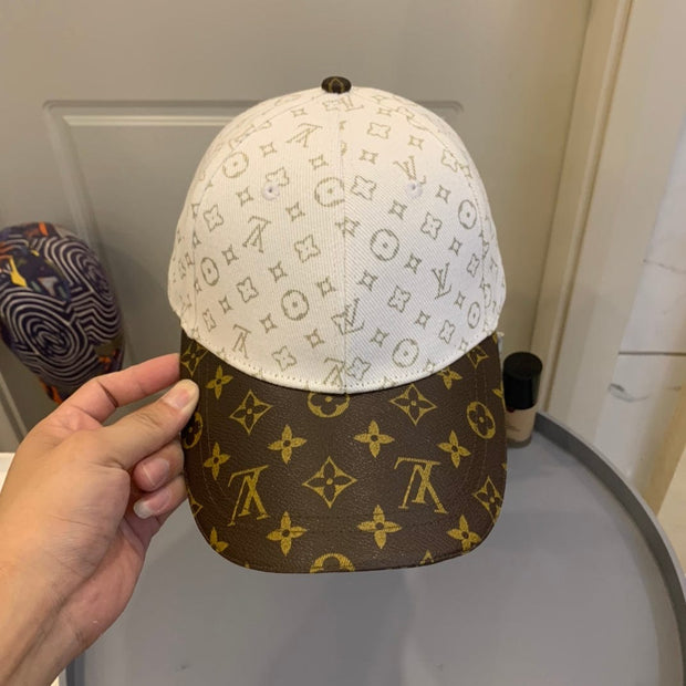 Looopix Louis Vuitton Monogram Canvas and White Cotton Cap