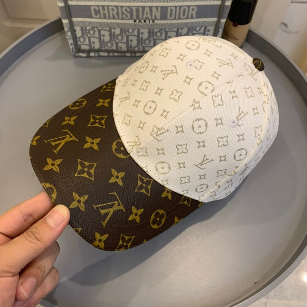 Looopix Louis Vuitton Monogram Canvas and White Cotton Cap