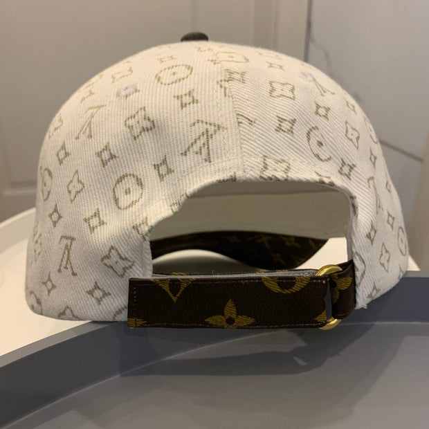 Looopix Louis Vuitton Monogram Canvas and White Cotton Cap