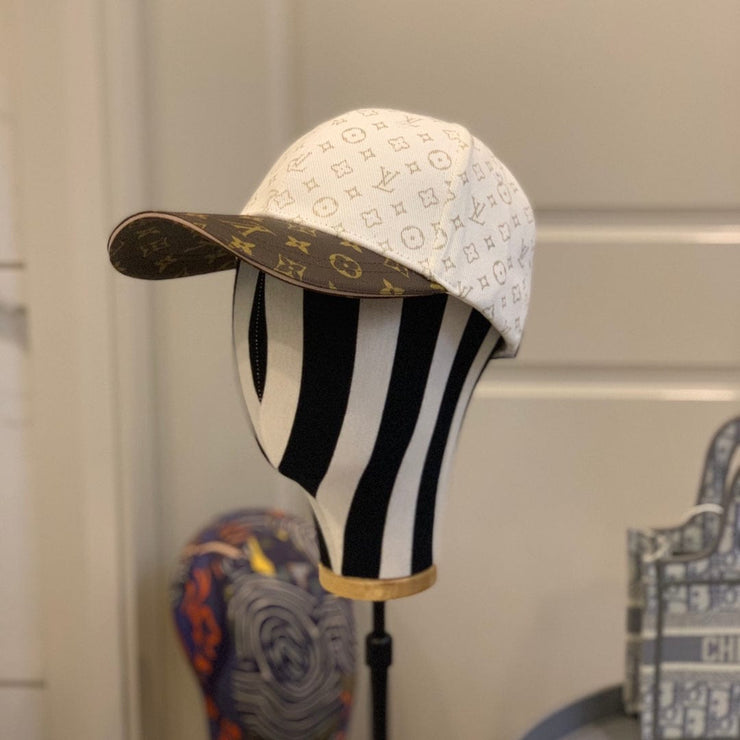 Looopix Louis Vuitton Monogram Canvas and White Cotton Cap