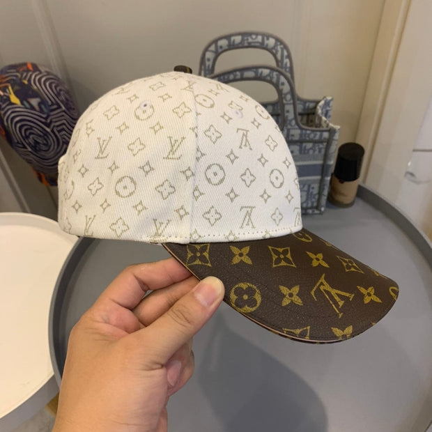 Looopix Louis Vuitton Monogram Canvas and White Cotton Cap