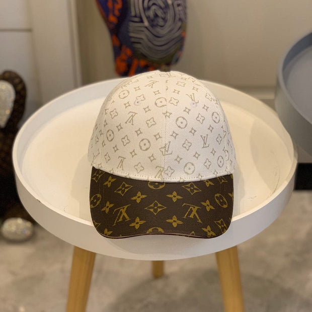 Looopix Louis Vuitton Monogram Canvas and White Cotton Cap