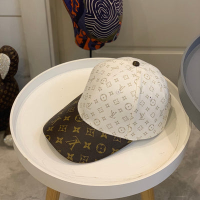 Looopix Louis Vuitton Monogram Canvas and White Cotton Cap
