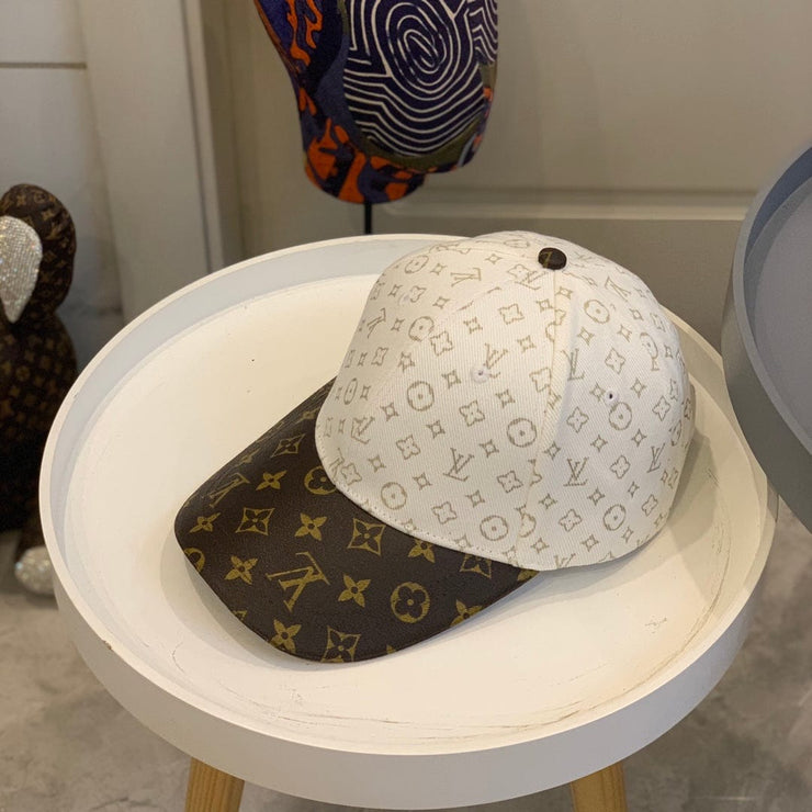 Looopix Louis Vuitton Monogram Canvas and White Cotton Cap