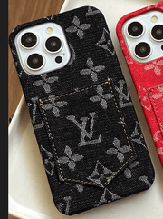 Looopix Louis Vuitton Monogram Denim iPhone Case with Card Holder