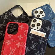 Looopix Louis Vuitton Monogram Denim iPhone Case with Card Holder