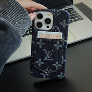 Looopix Louis Vuitton Monogram Denim iPhone Case with Card Holder