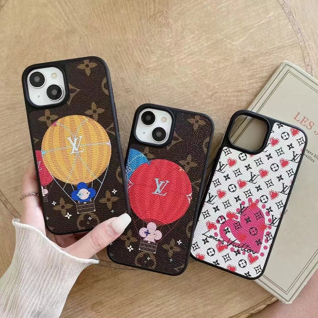 Looopix Louis Vuitton Monogram Hot Air Balloon and Heart Print iPhone Cases