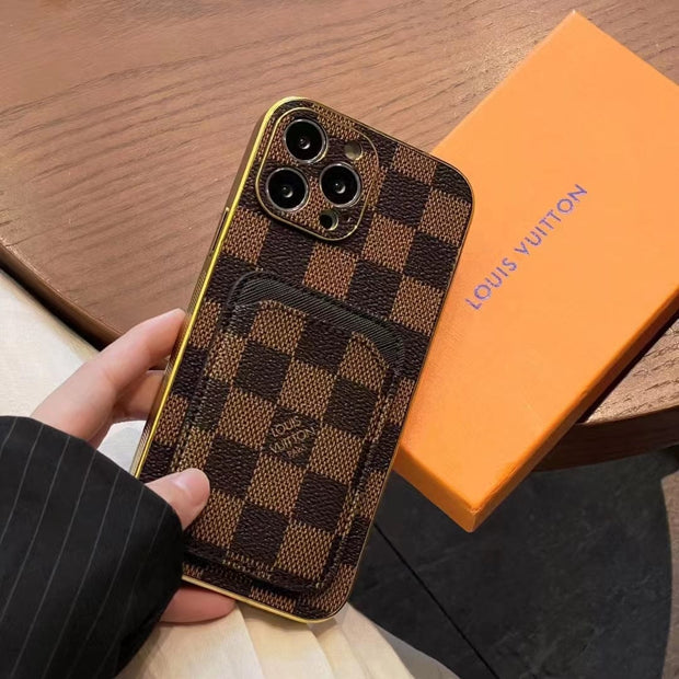 Looopix Louis Vuitton Monogram iPhone Case with Credit Card Pouch