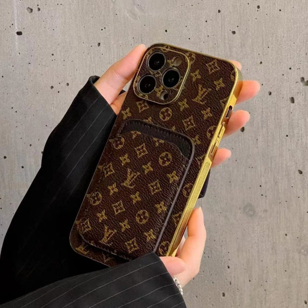 Looopix Louis Vuitton Monogram iPhone Case with Credit Card Pouch
