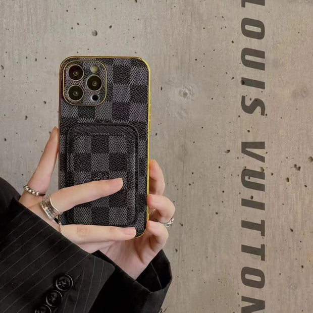 Looopix Louis Vuitton Monogram iPhone Case with Credit Card Pouch