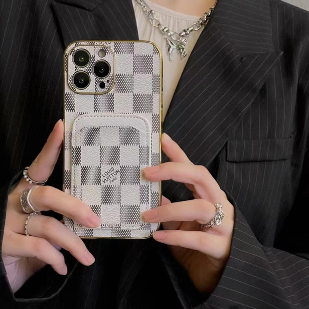 Looopix Louis Vuitton Monogram iPhone Case with Credit Card Pouch