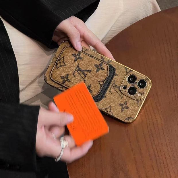 Looopix Louis Vuitton Monogram iPhone Case with Credit Card Pouch