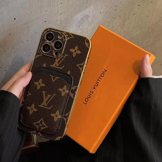 Looopix Louis Vuitton Monogram iPhone Case with Credit Card Pouch